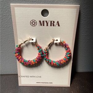 NWT Myra Colorful Beaded Hoop Earrings